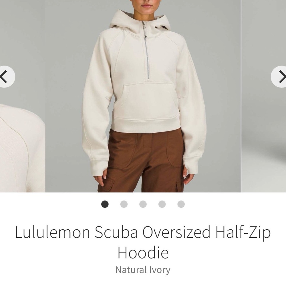 Lululemon Scuba Oversized Half Zip Hoodie ~ XL/XXL ~ Natural Ivory / Bone - Picture 9 of 12